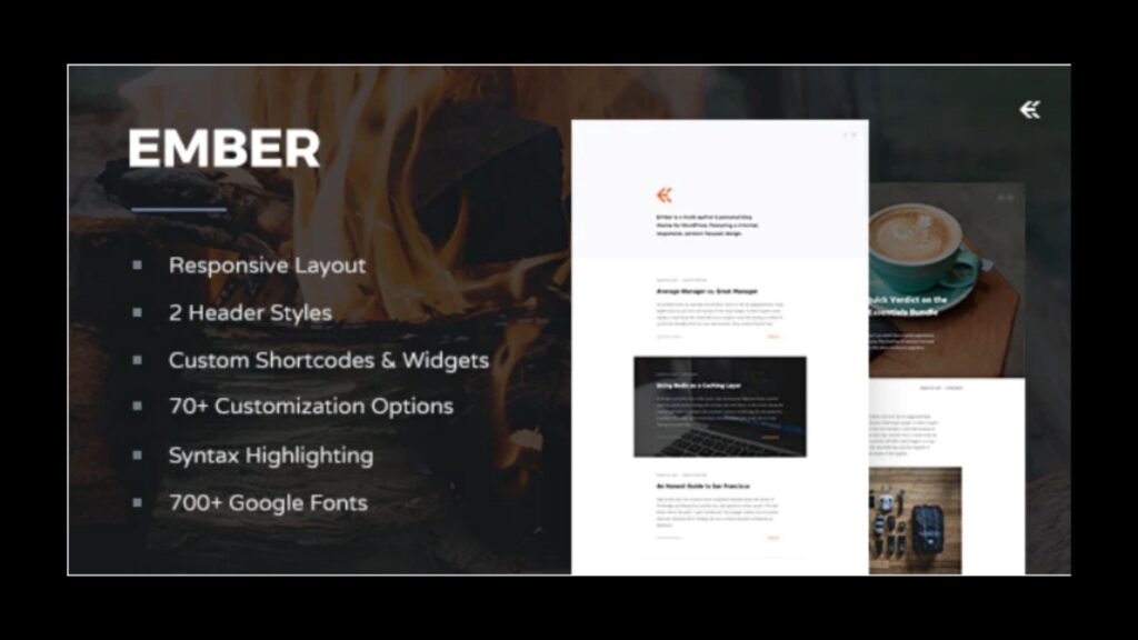 Ember WordPress Parallax Theme