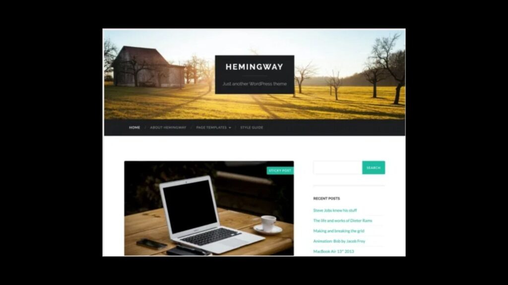 Hemingway WordPress parallax theme