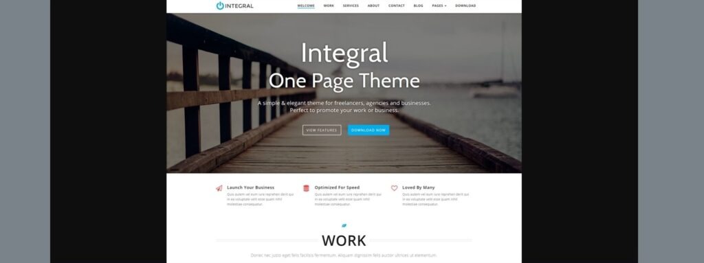 Integral WordPress parallax Theme