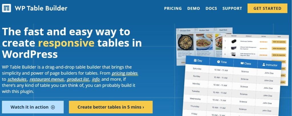 WP Table Builder