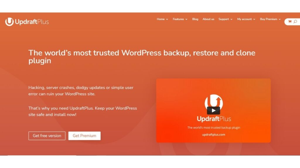 Best WordPress backup plugin UpdraftPlus