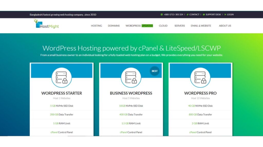 HostMight WordPress Best WordPress Hosting in Bangladesh