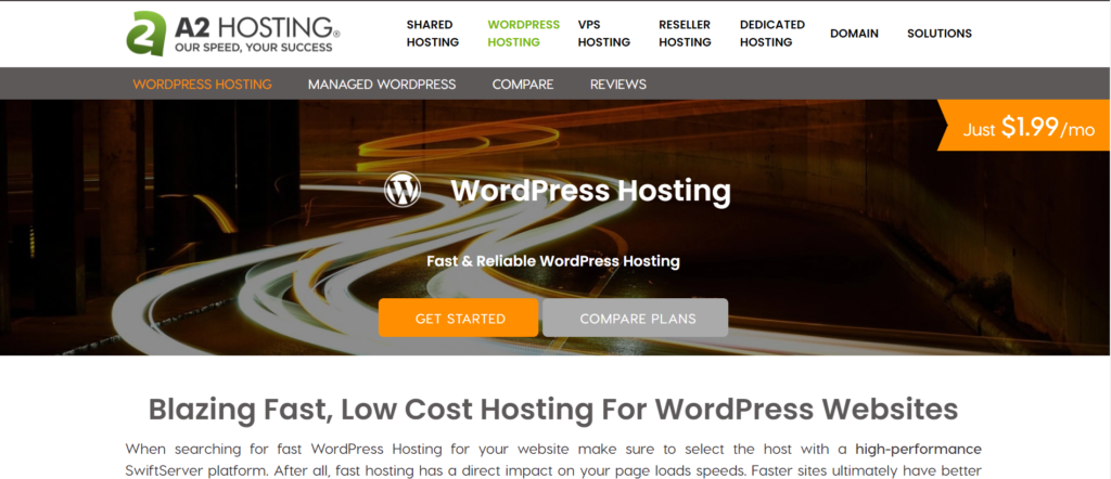 A2hosting best WordPress hosting in Dubai