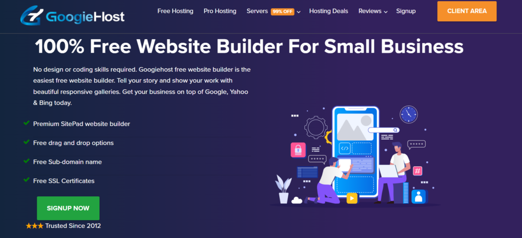 GoogieHost Free Website Builder