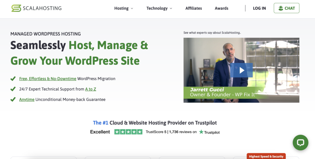 ScalaHosting WordPress