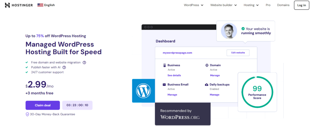 hostinger best wordpress hosting