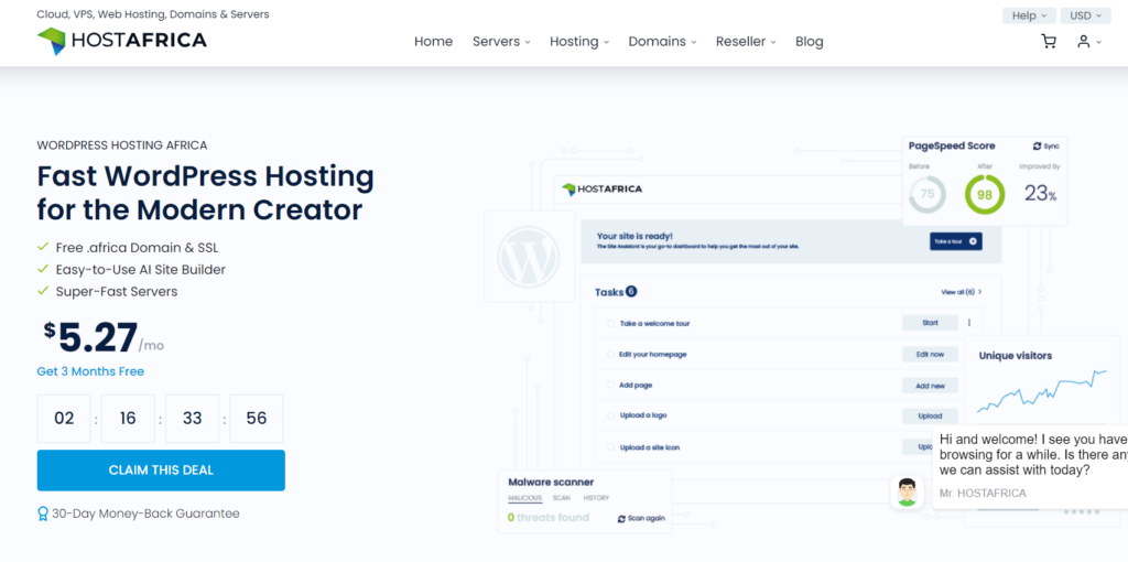 Hostafrica best wordpress hosting