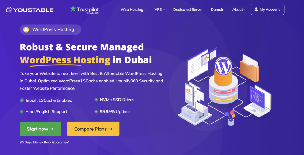 YouStable dubai WordPress hosting