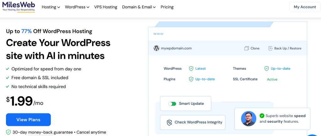 MilesWeb WordPress Hosting
